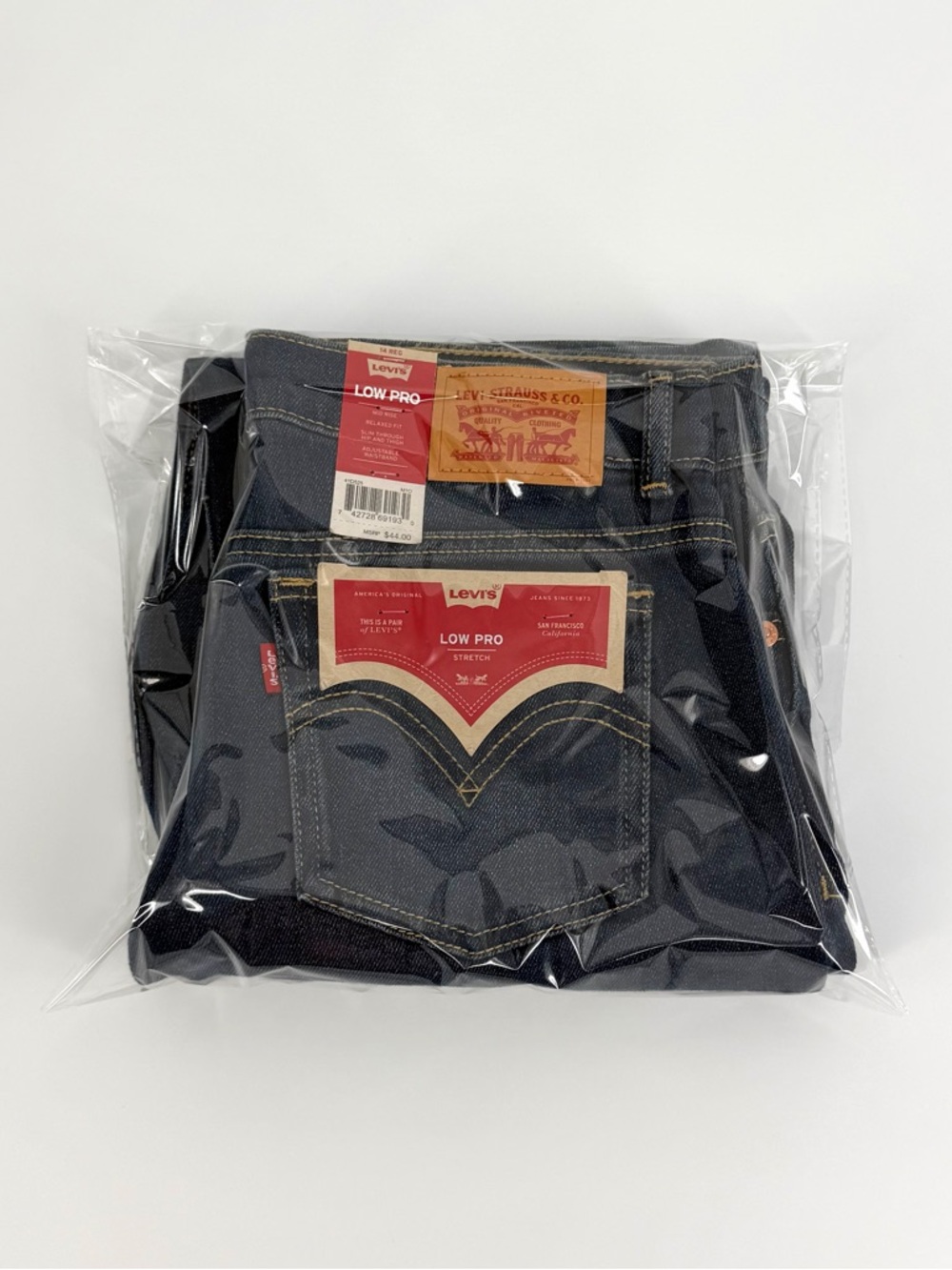 Levi’s Low Pro Jeans Girls 14 Reg Stretch Mid Rise Relaxed Straight Blue NW - Picture 14 of 14